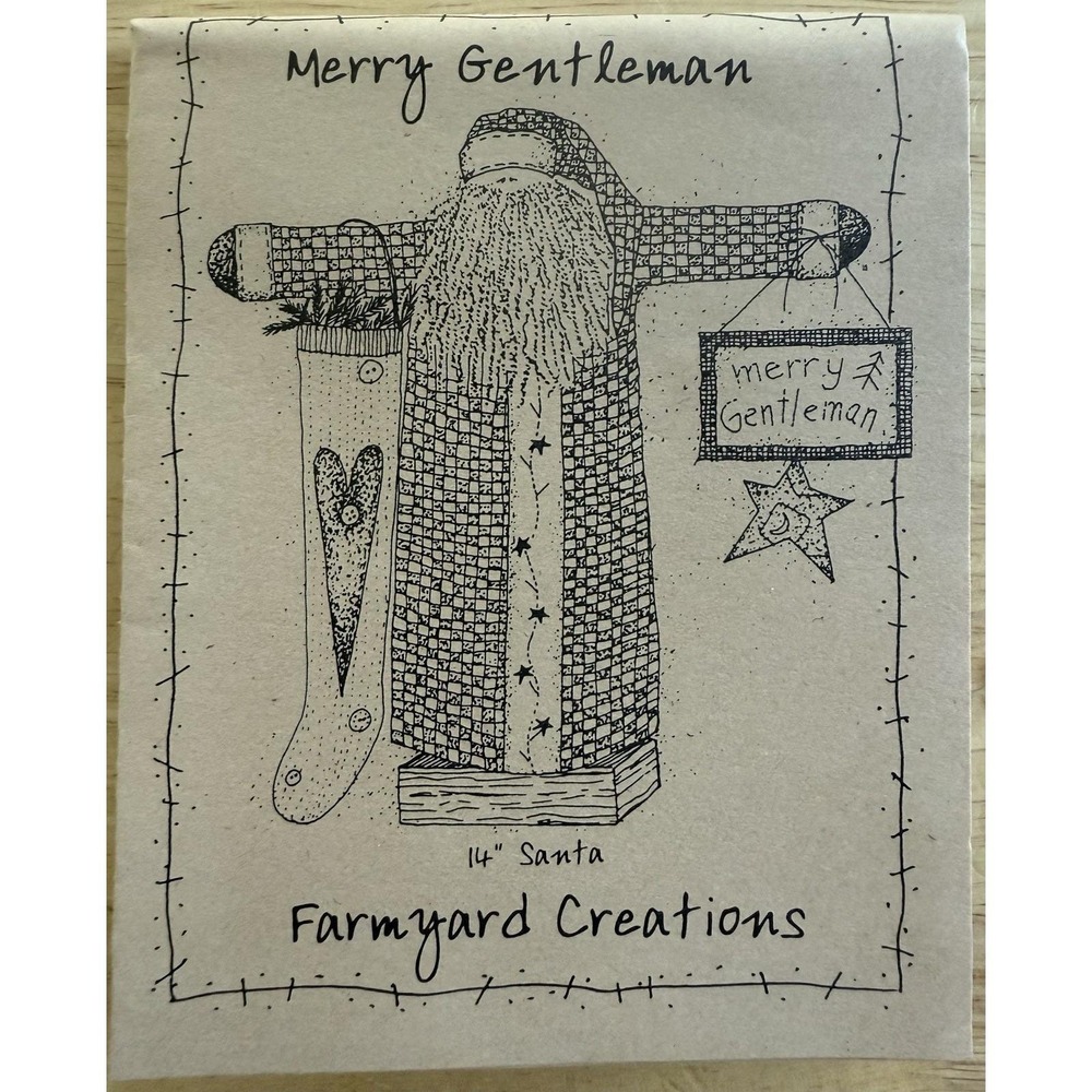 Farmyard Creations Small Craft Pattern: MERRY GENTLEMAN 14"‎ Santa Uncut